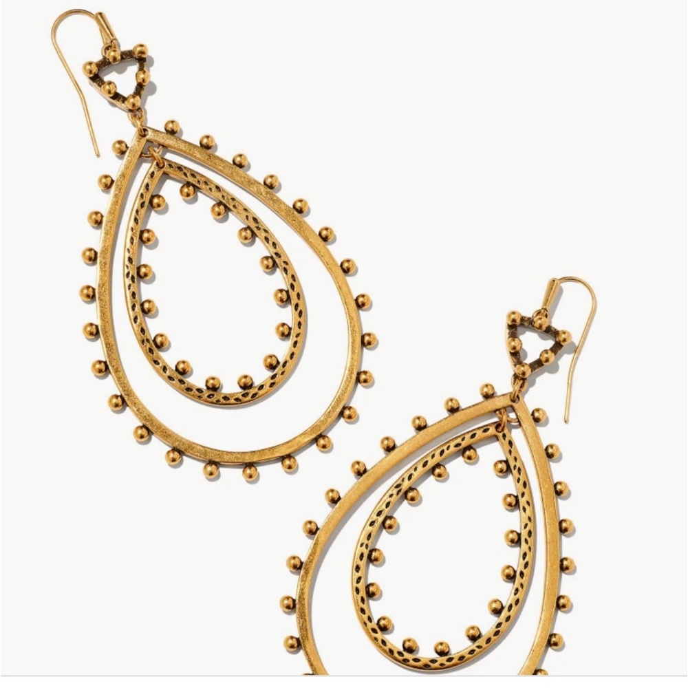 Kendra Scott Yellow Rose Rumer Vintage Gold Earrings